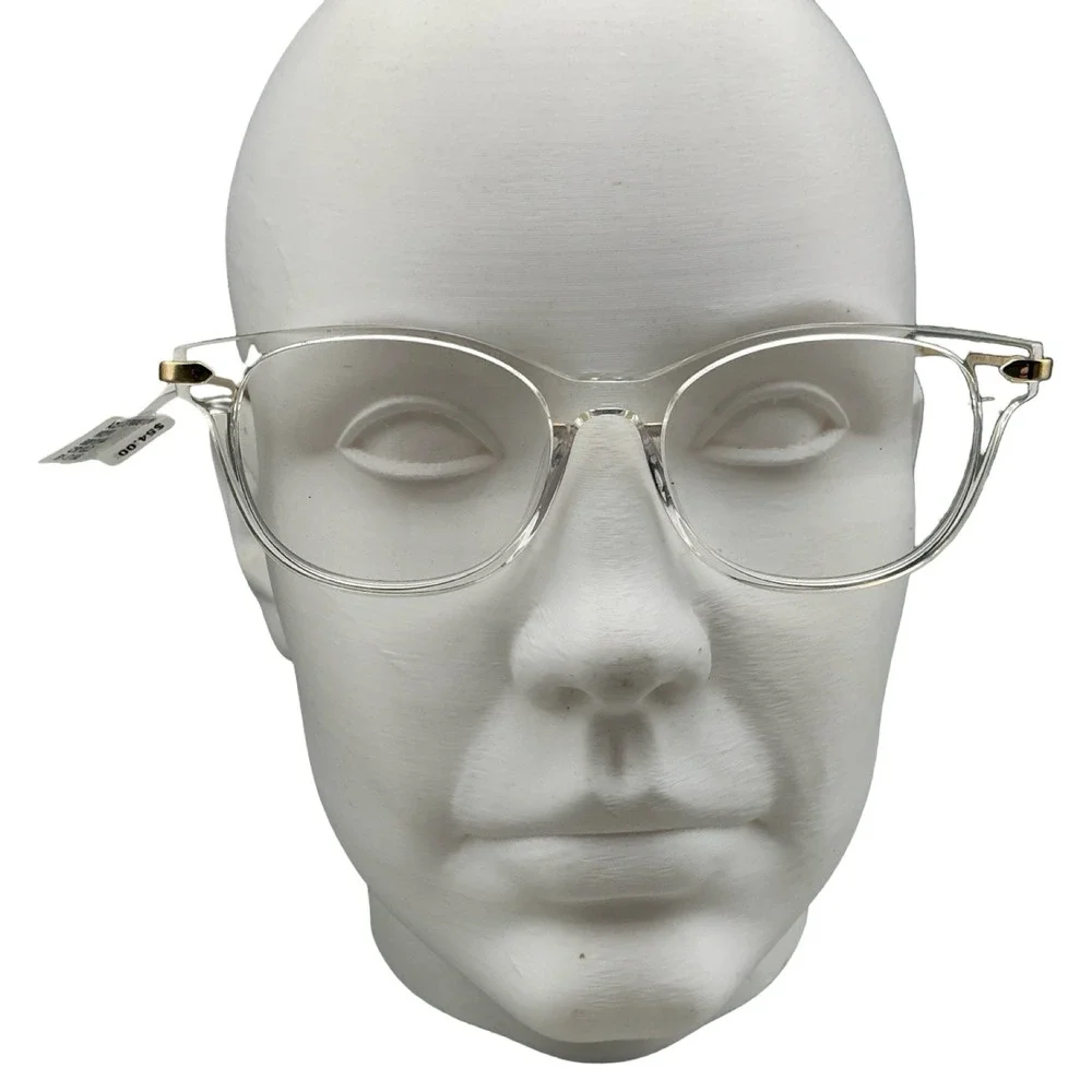 WOP69 Crystal Gold Clear Eyeglasses Cat Eye Frame WOP69 CRYGLD 51-17-145 NEW
